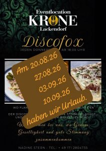 Sommerpause Donnerstag 26
